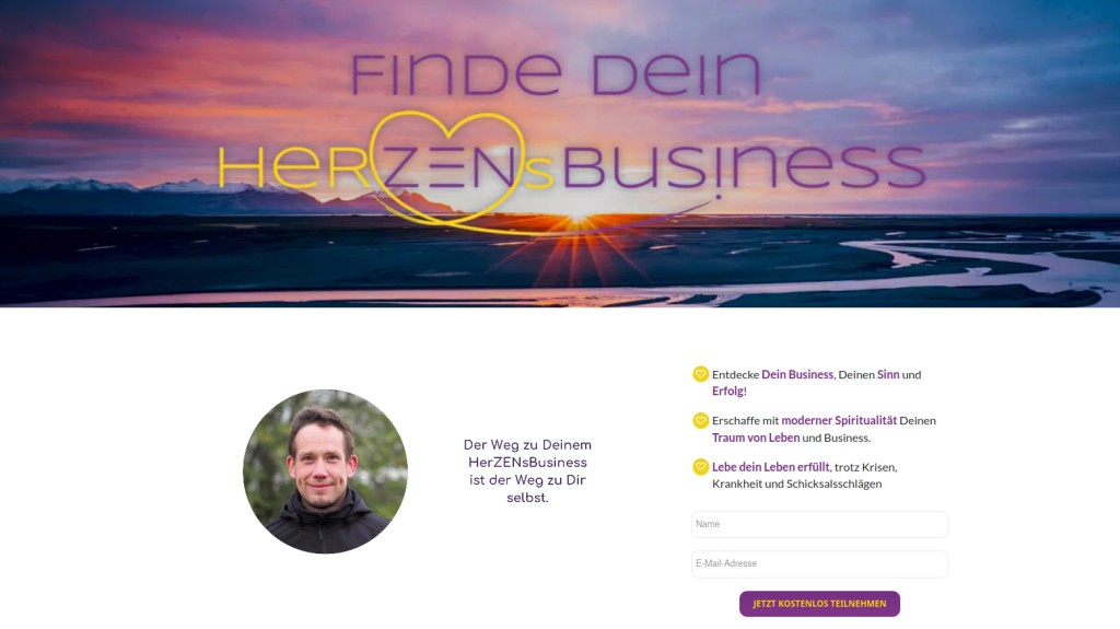 Zum kostenlosen Kongress: Finde dein Herzensbusiness